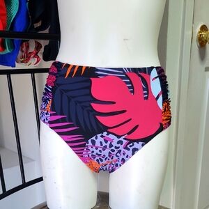 Tropical High-Waisted Bikini Bottoms